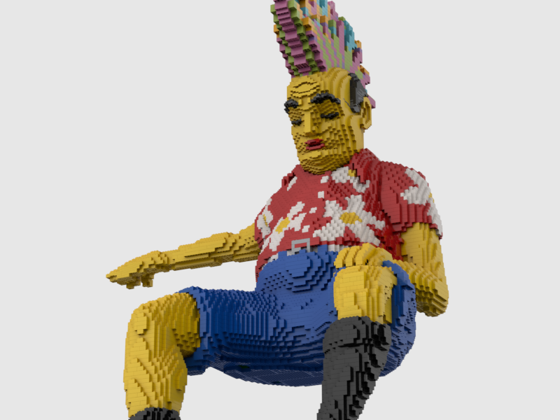 Custom moc Legoland Sleeping Man Statue